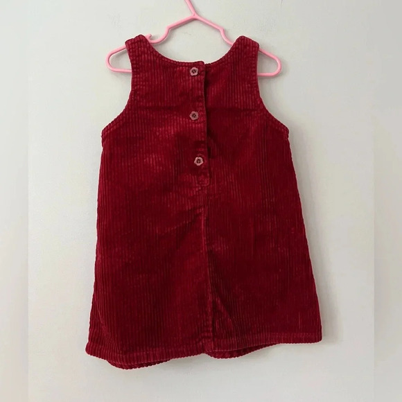 Vintage McKids Corduroy  Dress Red with Embroidered Flowers | 3T Girl - Picture 2 of 6